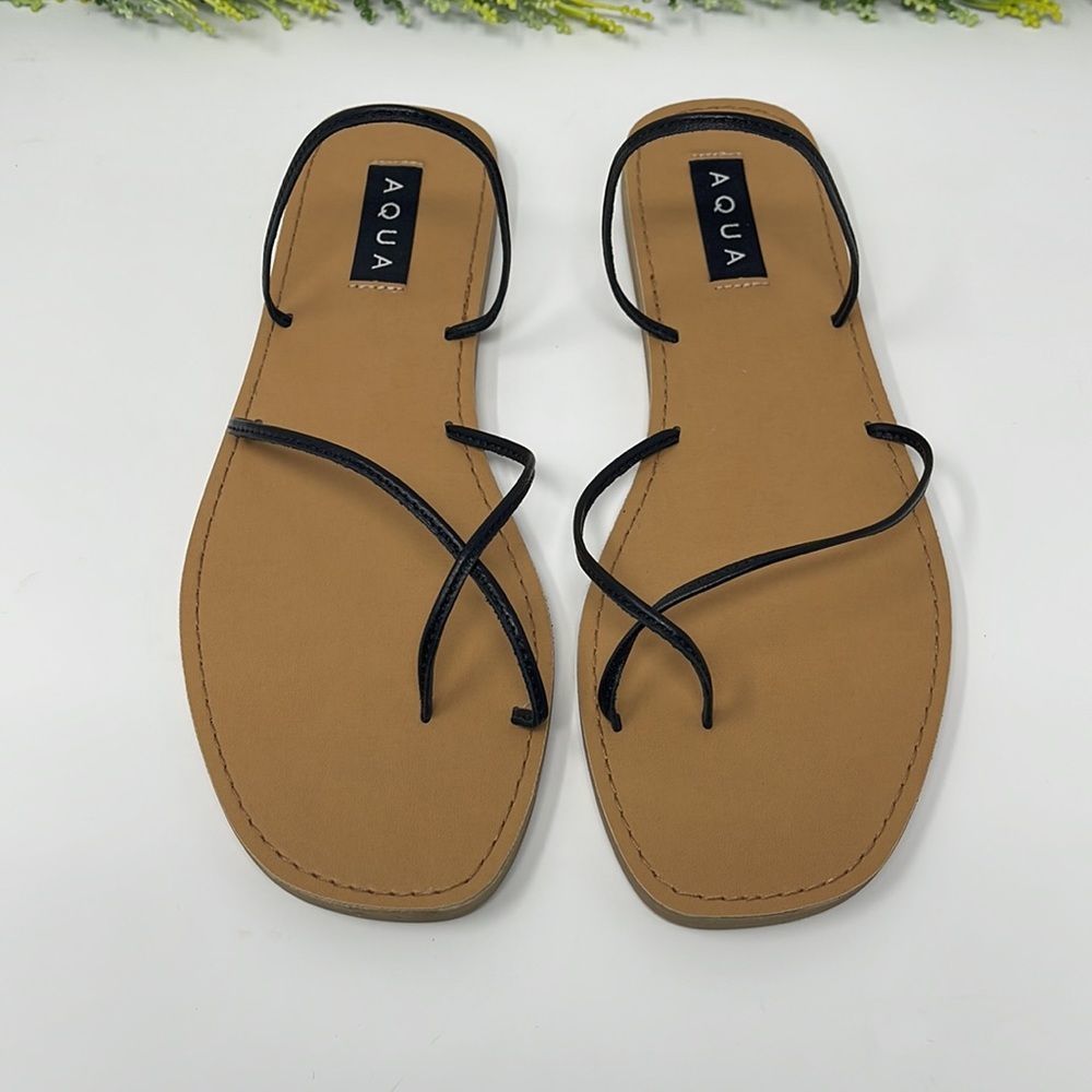 Aqua Womens AQ-Zues Leather Open Toe Strappy Sandal - Picture 2 of 10